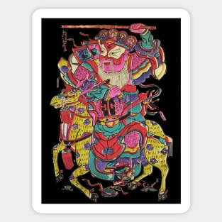 Samurai on horse v2 drawing Sticker